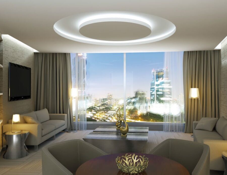 Hotel Las Americas Golden Tower Panama 외부 사진 A living room with a view of the city
